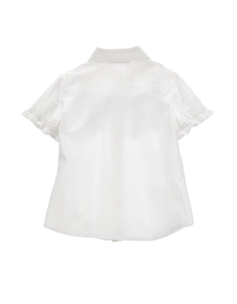 Monnalisa witte “cowboy” blouse met flosjes