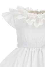 Monnalisa witte gevoerde jurk in popeline