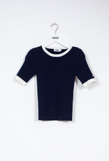 Indee T-shirt brei blauw rand wit Pekin