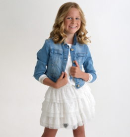 Diamante Blu witte rok met laagjes