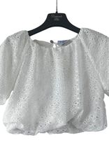 Diamante Blu witte broderie anglaise top