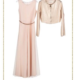 Elsy jumpsuit nude met ceintuur