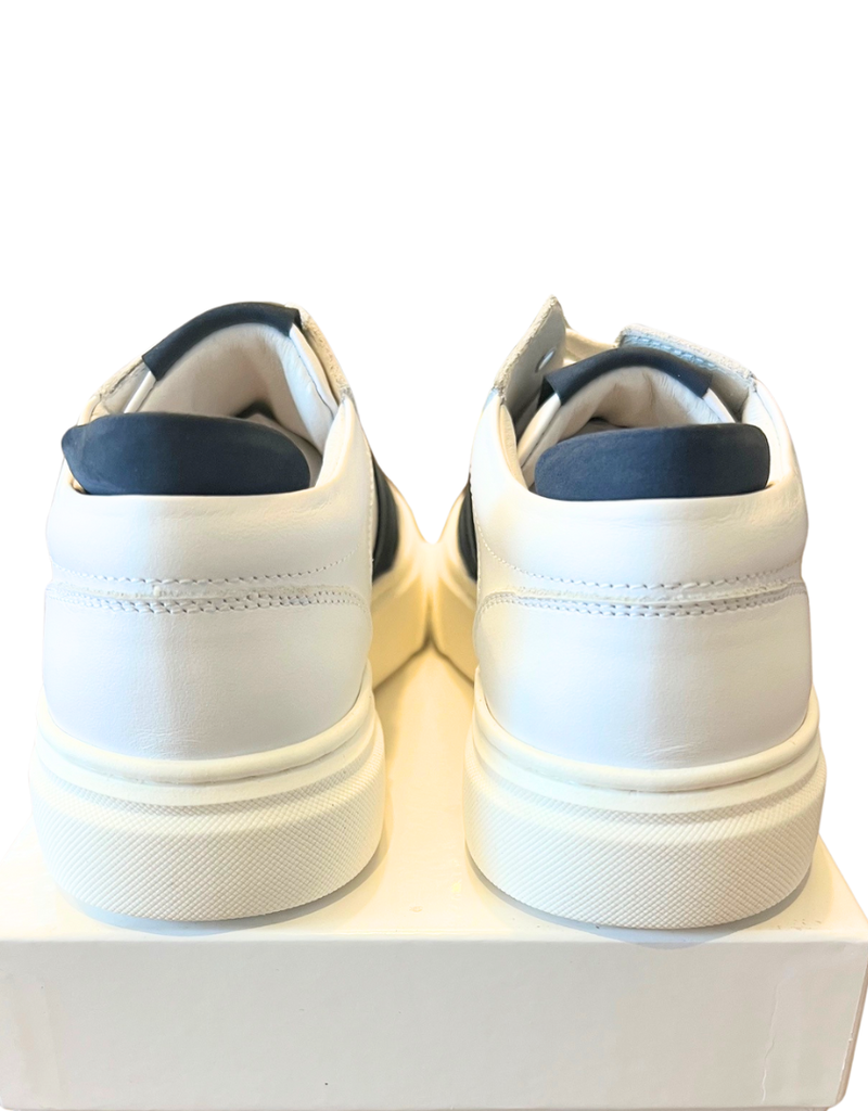 Red Limit/Hoops sneaker wit met blauwe strepen hogere zool