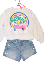 Billieblush sweater wit minibusje roze