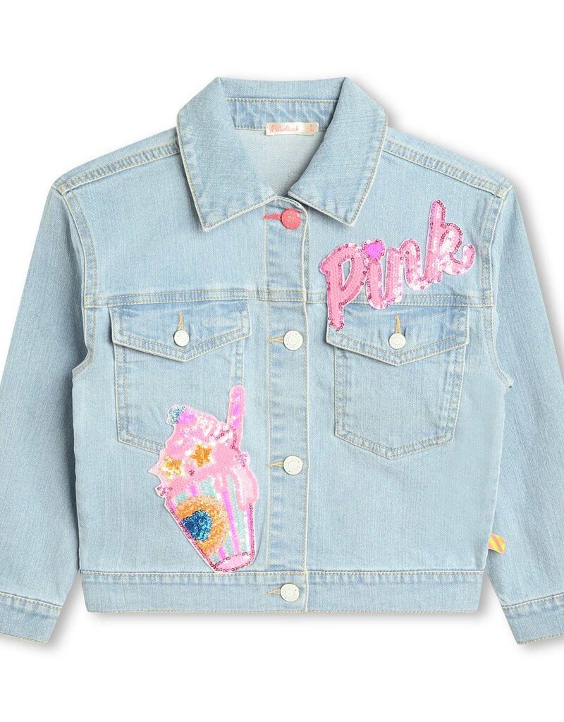 Billieblush jeansvest blazer glitter icecream