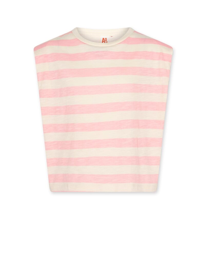 AO76 T-shirt streep Lora wit roze