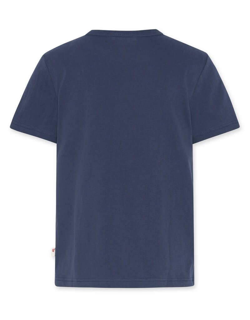 AO76 T-shirt donkerblauw print krab Mat