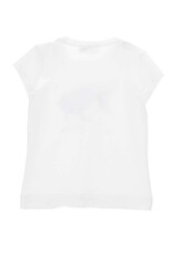 Monnalisa T-shirt wit met blauwe vis