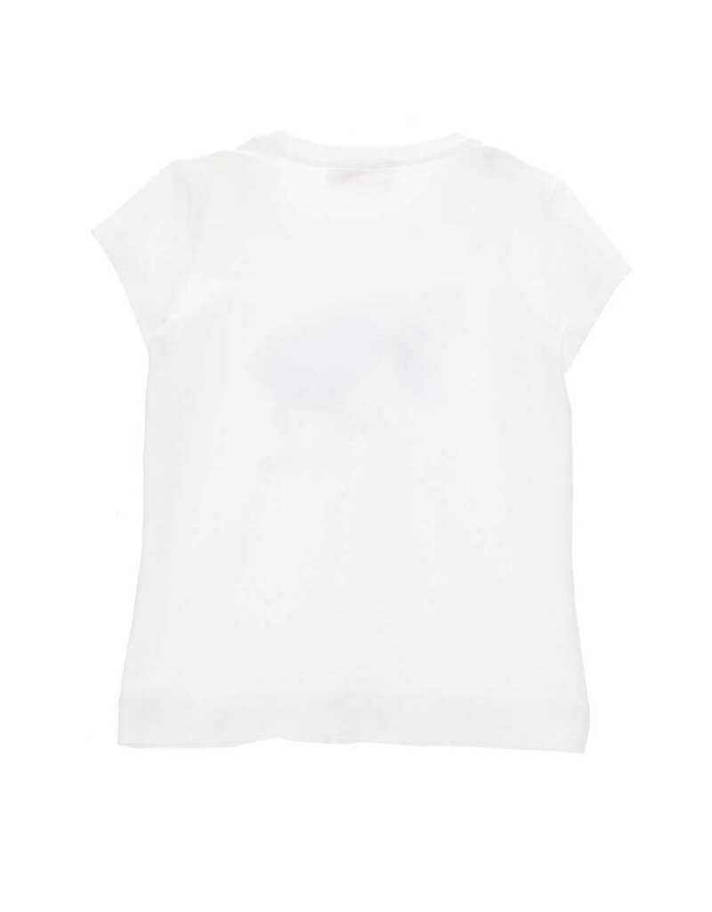 Monnalisa T-shirt wit met blauwe vis