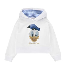 Monnalisa witte sweater/hoodie met Donald Duck