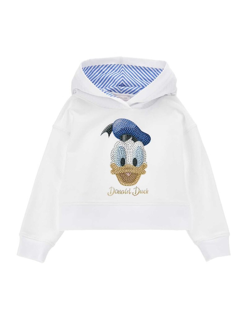 Monnalisa witte sweater/hoodie met Donald Duck