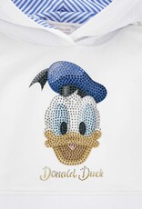 Monnalisa witte sweater/hoodie met Donald Duck