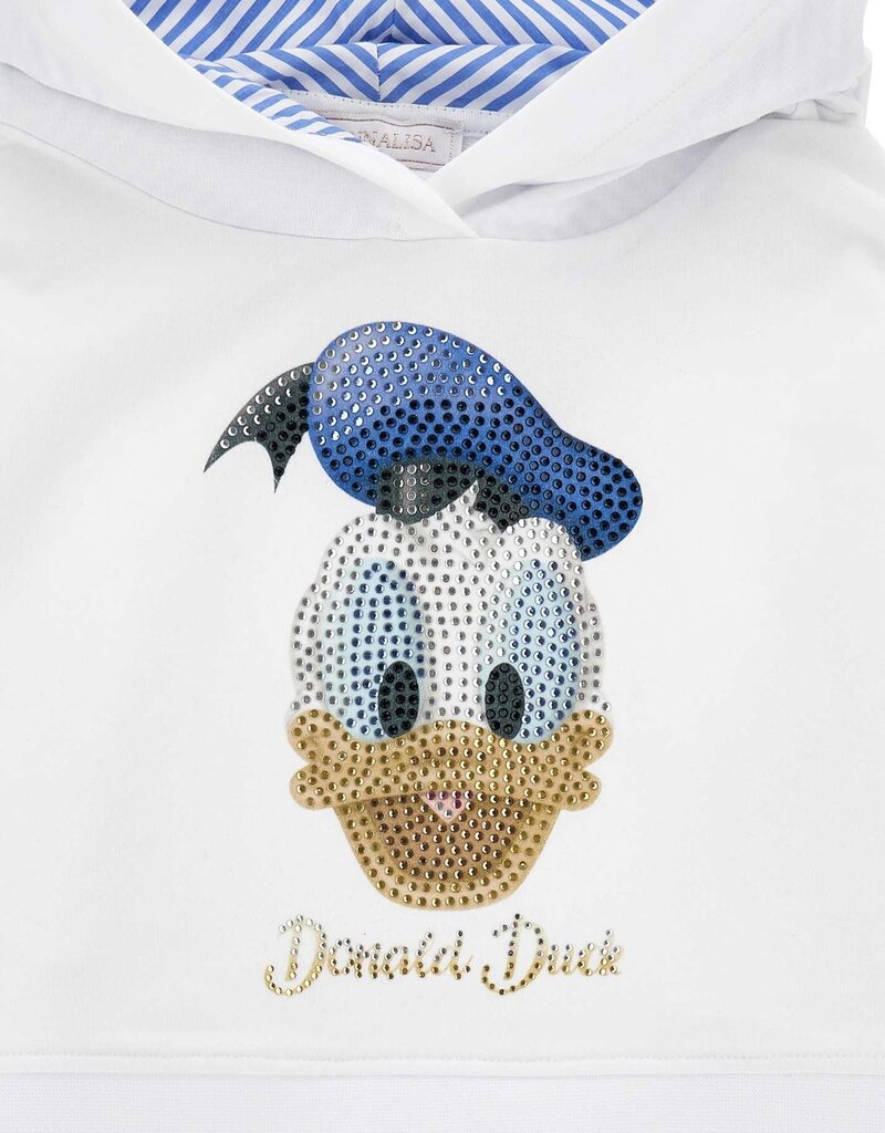 Monnalisa witte sweater/hoodie met Donald Duck