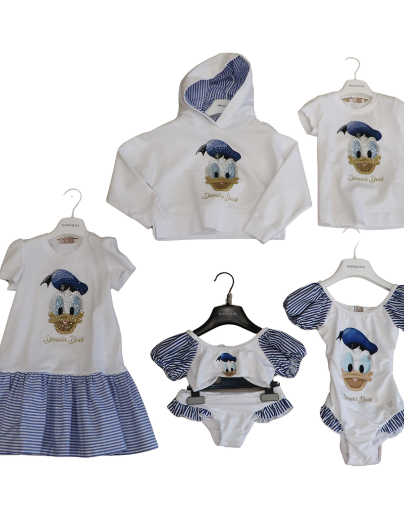 Monnalisa witte sweater/hoodie met Donald Duck