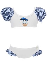 Monnalisa bikini wit blauw met Donald Duck print