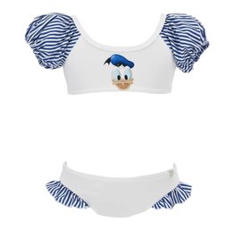 Monnalisa bikini wit blauw met Donald Duck print