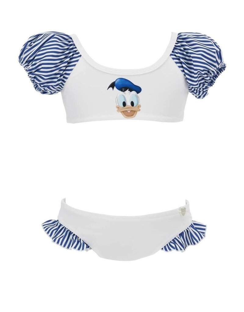 Monnalisa bikini wit blauw met Donald Duck print