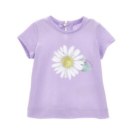 Monnalisa paars t-shirt met mooie witte margriet