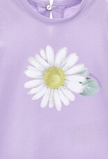 Monnalisa paars t-shirt met mooie witte margriet