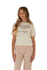 Guess T-shirt sweat ecru logo gold