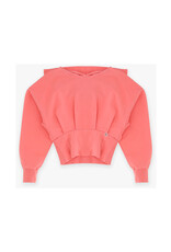 Please hoodie kap fuchsia rood crop