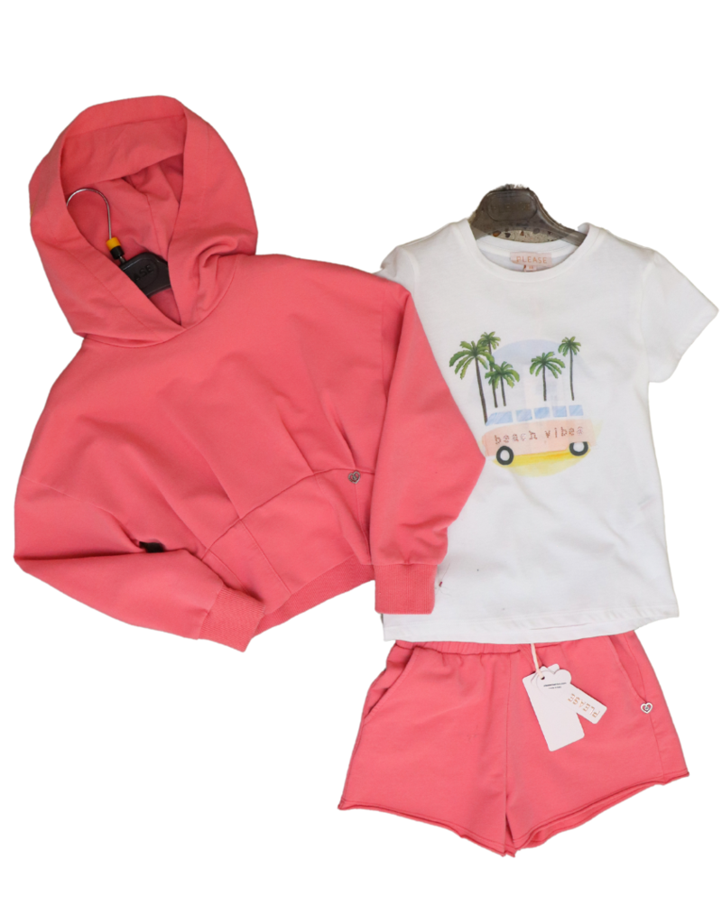 Please short sweatstof fuchsia rood