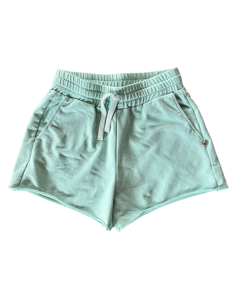 Please short sweatstof aqua groen