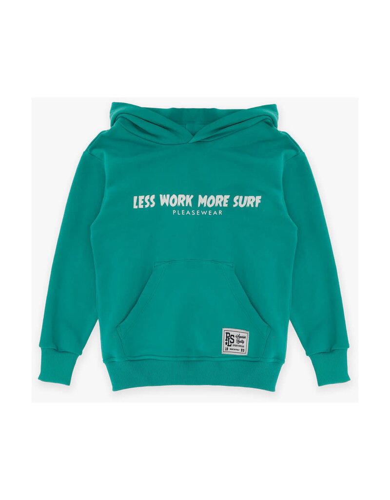 Please hoodie kap groen less work more surf