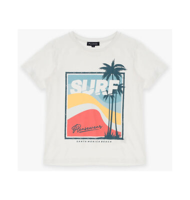 Please T-shirt wit palmboom surf