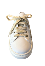 Rtb/Hoops sneaker wit met goud en strass strepen opzij