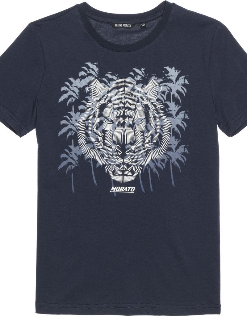 Antony Morato T-shirt donkerblauw print leeuw