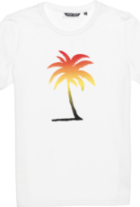 Antony Morato T-shirt wit palmboom oranje zwart