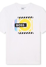 Boss T-shirt wit logo geel print