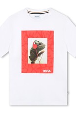 Boss T-shirt wit print cameleon koptelefoon