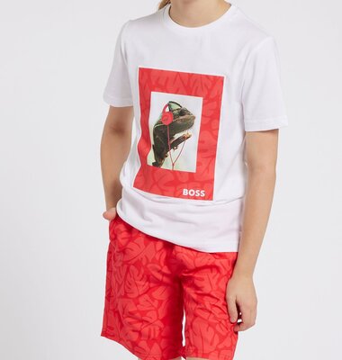 Boss zwemshort rood dessin