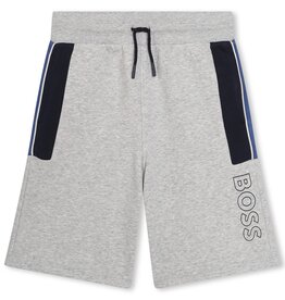 Boss short sweat spikkelgrijs