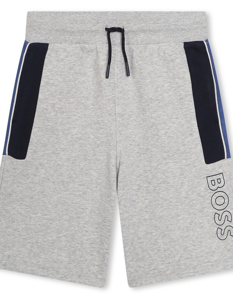 Boss short sweat spikkelgrijs