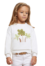 Mayoral sweater wit print boom groen