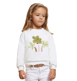 Mayoral sweater wit print boom groen