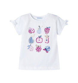 Mayoral t-shirt wit print fruit paars blauw