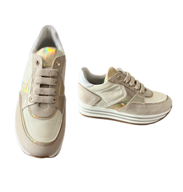 Rtb/Hoops sneakers hogere zool creme beige goud tinten