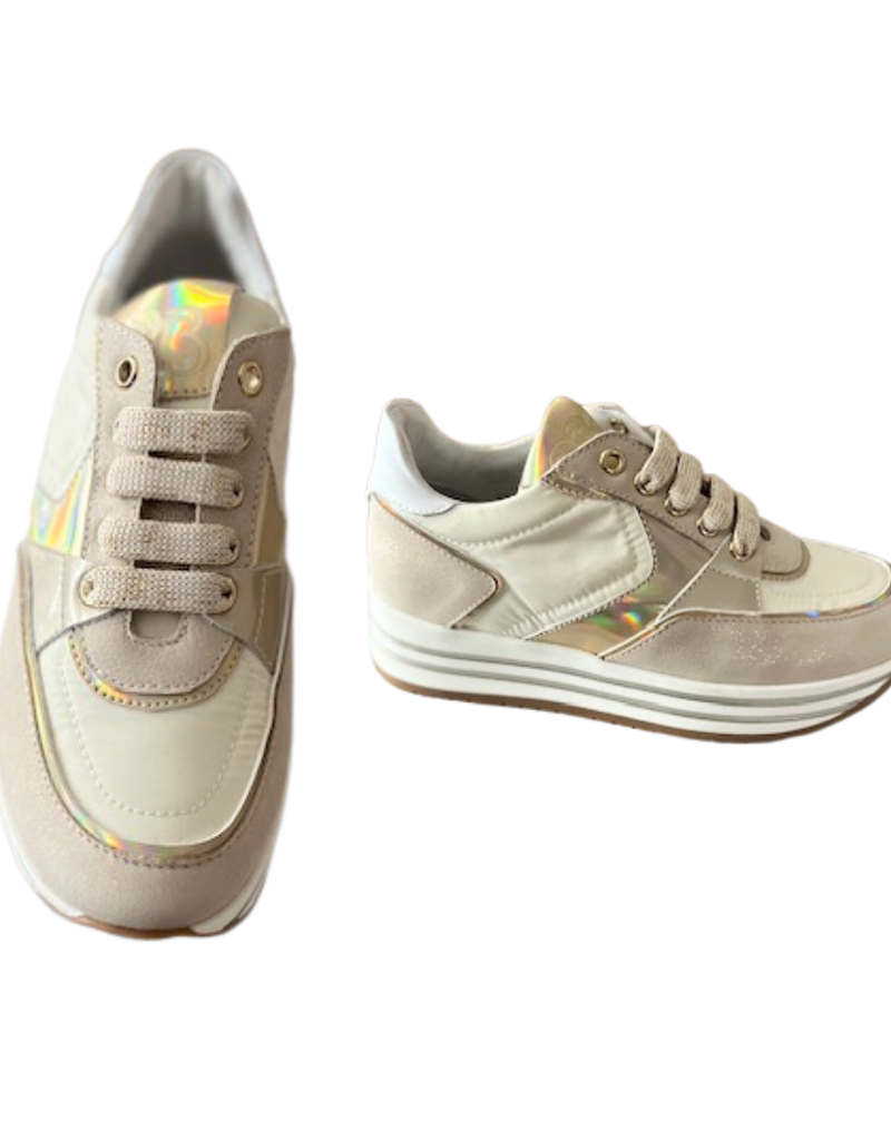 Rtb/Hoops sneakers hogere zool creme beige goud tinten