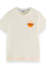 Scotch&Soda t-shirt ecru print achter surf en sub