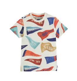 Scotch&Soda T-shrit flag print grijs