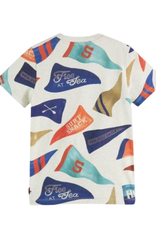 Scotch&Soda T-shrit flag print grijs