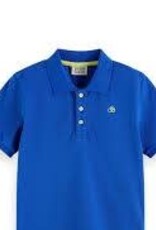 Scotch&Soda polo fel kobalt blauw