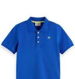 Scotch&Soda polo fel kobalt blauw