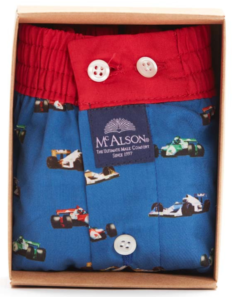 Mc Alson boxershort Grand Prix racecar blue