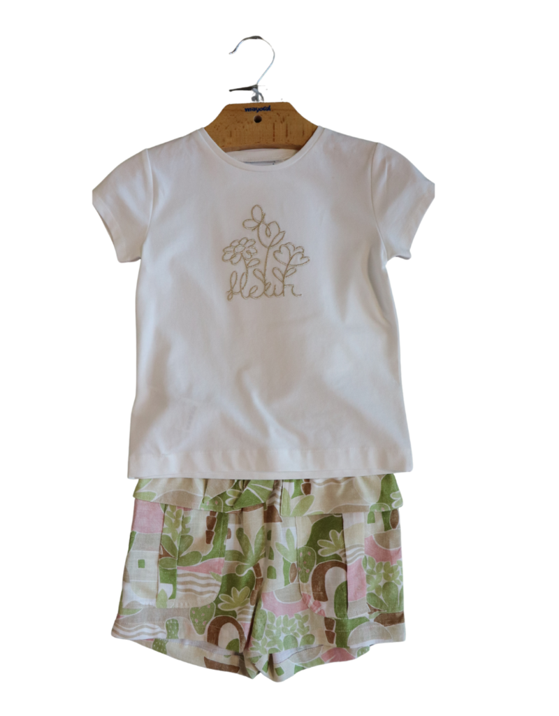 Mayoral short print groen roze