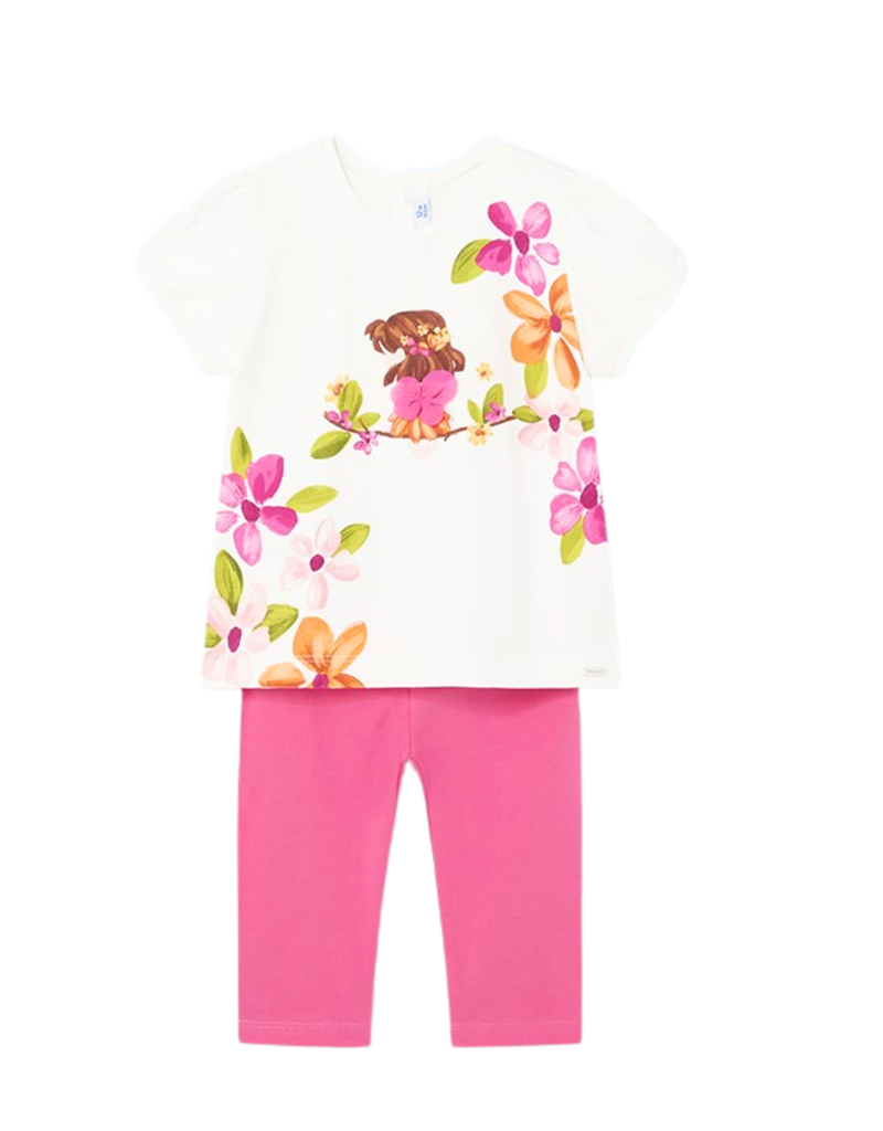 Mayoral set legging met tshirt print bloemen